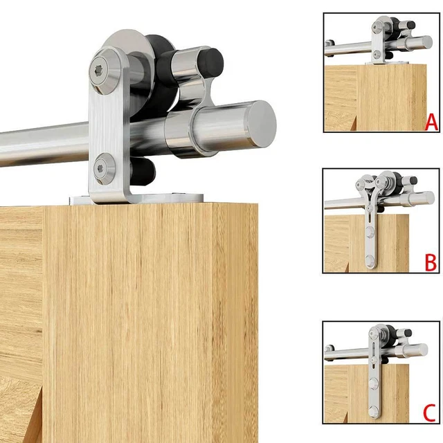 CCJH 4-16FT Stainless Steel Sliding Barn Door Hardware Closet Kit Single/Double