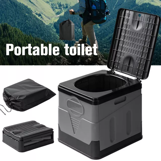 Portable Outdoor Camping Toilet Foldable WC for Camping Car Travel Potty + Bag