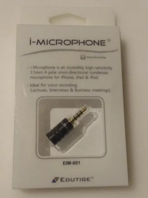 EDUTIGE EIM-001 i-Microphone Voice Recorder for Smartphone Tablets iphone ipad