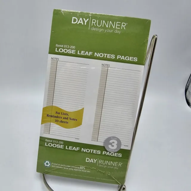 Day runner refill Notes Pages Running Mate 4x7" 013200 Compact lined 30 sheets