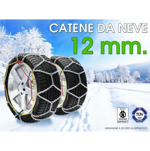 Chaînes à Neige 12 Mm Pour SUV Et 4x4 – Groupe 25 – 245/50 R19 – Homologuées ÖNorm V5117, TÜV, GS – Montage Facile Et Sécurisé