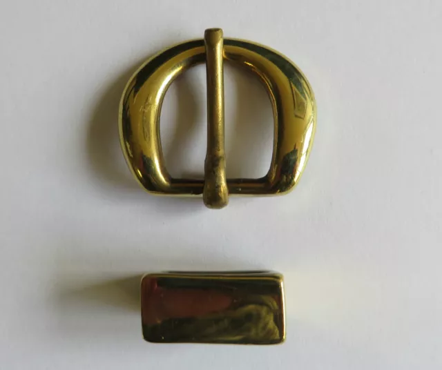 Solid Brass Swage  Buckle And Keeper  To Fit A 5/8" Strap - Quantity Available