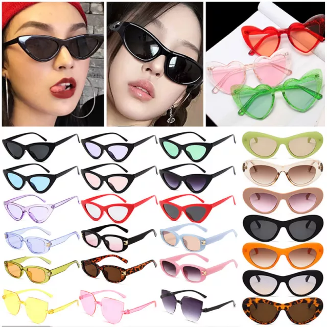 Women Vintage Cat Eye Sunglasses Retro Small Frame Fashion Shades UV400 Glasses♡