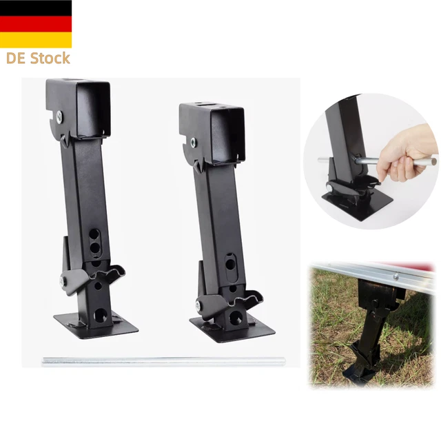 Wagenheber 3t 2 X Stützfuß 350mm Stütze Schwenkstütze Verstellbar PKW Anhänger Trailer Kompressor 10 Bar