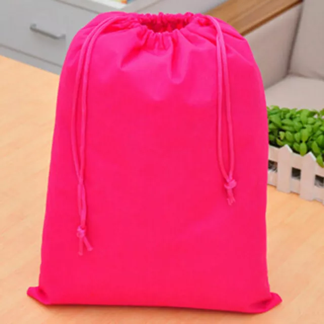 Pink Portable Shoe Bag Travel Sport Storage Pouch Drawstring Dust Bags Non-woven