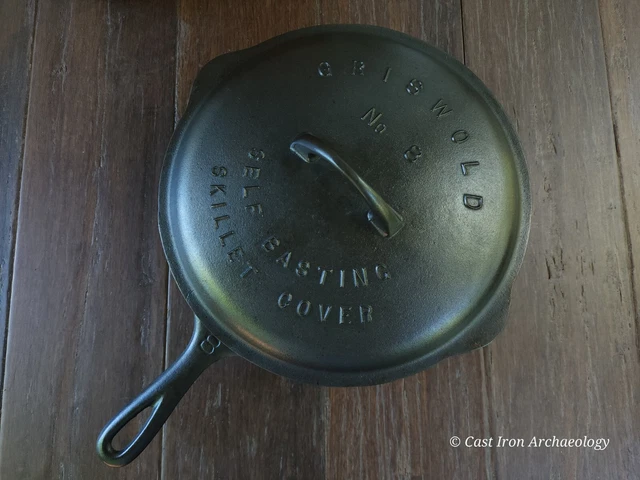 Griswold #8 Cast Iron Low Dome Skillet Cover Fully Marked Restored