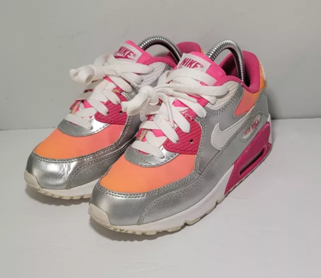 Nike 724871-800 Air Max 90 Sneaker Shoe Size 1Y Womens 8.5 Premium Leather GS 2