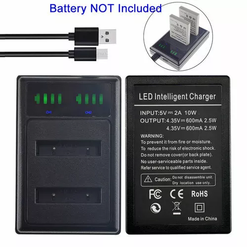 Battery EN-EL19 DAUL Charger for Nikon Coolpix Camera A100 A300 S32 S33 S100