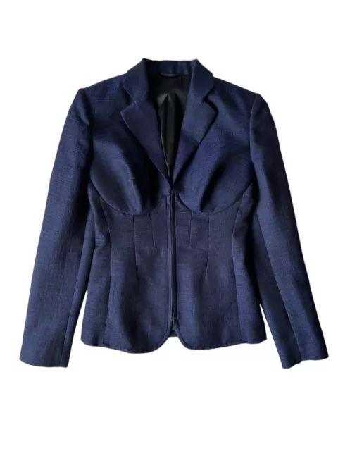 La Perla Runaway Corset Wool Silk Blazer Jacket US4