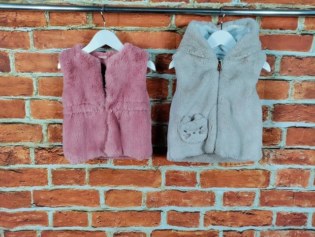 Baby Girls Bundle Age 12-18 Months Next Nutmeg Soft Faux Fur Gilet Jacket 86Cm