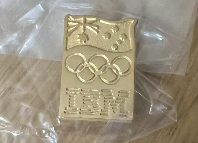 Rare Olympics pin badge Sydney 2000 Australia IBM Sponsor Computers Logo New