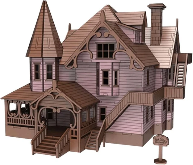 PINK PALACE CORALINE House Model Kit Easy to Assemble 3D Wooden