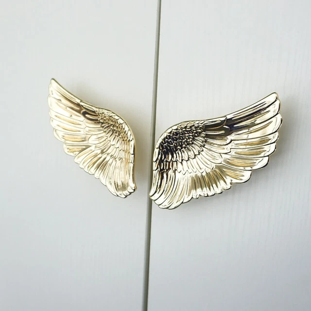 Gold Wing Drawer Knob Pulls Dresser Brass Cabinet Pulls Handle Door Knob