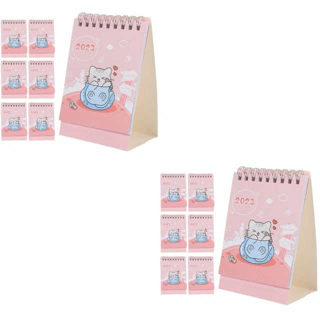 12 Pcs Calendario Gatto Cartoni Animati Calendario Degli Orari Moda Ufficio