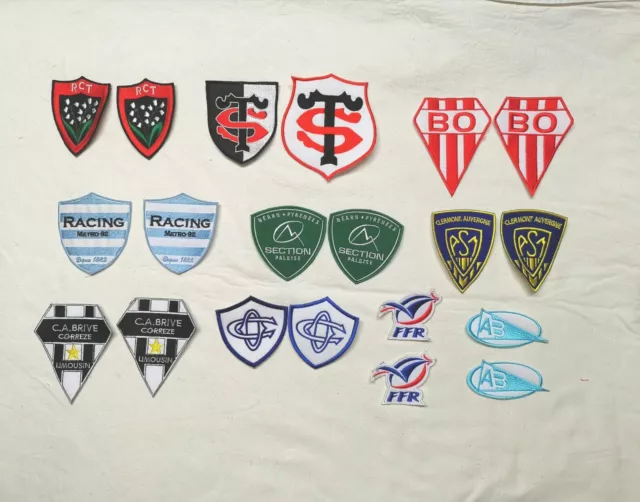 ecusson patch top 14 asm clermont castre racing metro toulon brive pau bo ffr AB