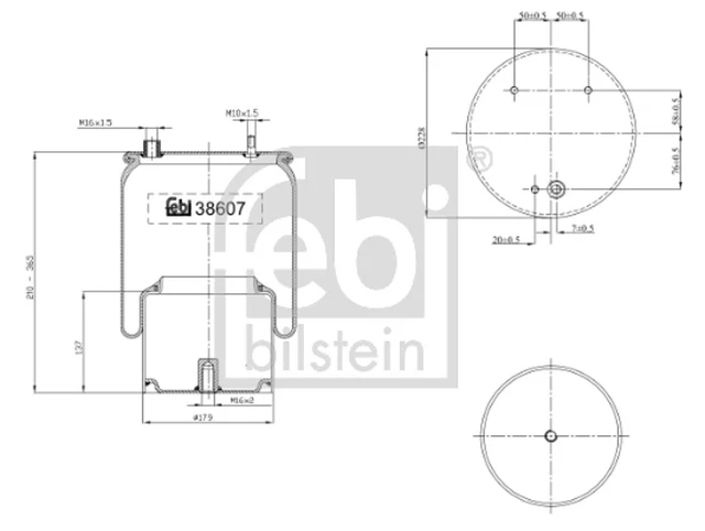 Federbalg Luftfederung FEBI BILSTEIN 38607 für XF 105 CF 95 85 75 DAF hinten