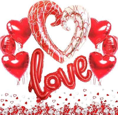 GUTEINTE Cornice Portafoto da Parete a Forma di Cuore Love 26 x 27 cm Rosso Romantico 