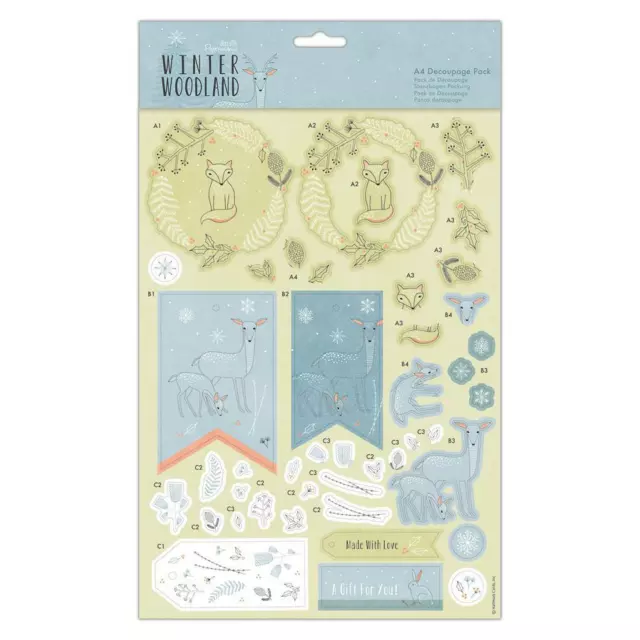 Winter Waldland Karte Gefühle Briefmarken Geschenk Etiketten Konfetti Decoupage Handwerk wählen 3