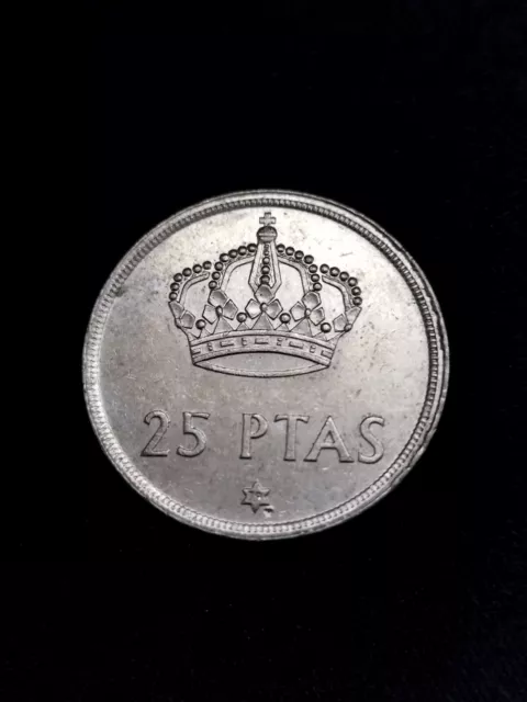 Moneda De 25 Pesetas, España 1975, *76, Juan Carlos I Con Fallo De Acuñación !!