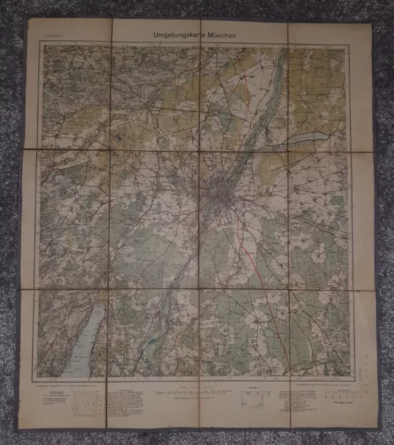 Landkarte von München und Umgebung Deutsches Reich aus dem Jahr 1932