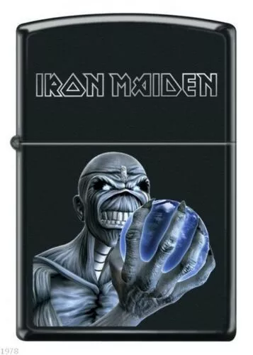 Zippo Windproof Lighter Black Matte Rock Band Iron Maiden GENUINE New & Boxed