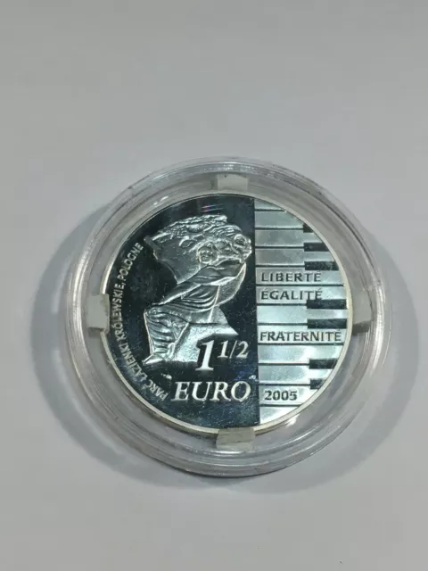 Monedas Francia 1 1/2 Euros 2005 Plata - Federico Chopin 1810-1849