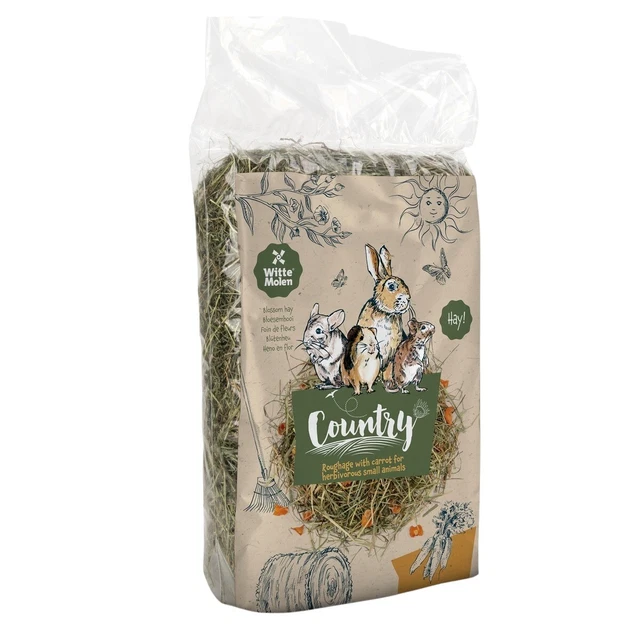 Witte Molen Country Blütenheu Carote 500 G per Roditore, Nuovo