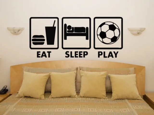 Eat Sleep Play Football Fan Children's Bedroom Decal Wall Art Sticker Picture