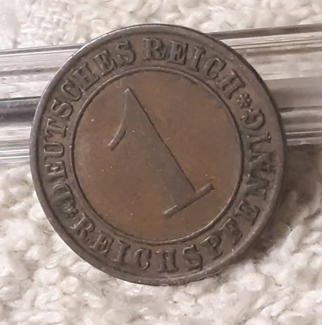 1930 A  1 Pfennig  ~ Germany Bronze Penny ~ German 1pf. Coin