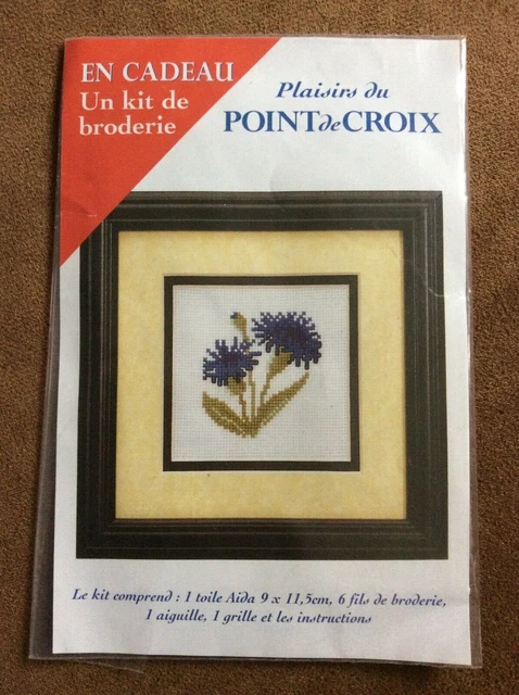 Kit Broderie Point De Croix - Chemin De Table Coquelicots Bleuets 40x100cm - Coton Pré-imprimé - Qualité Supérieure