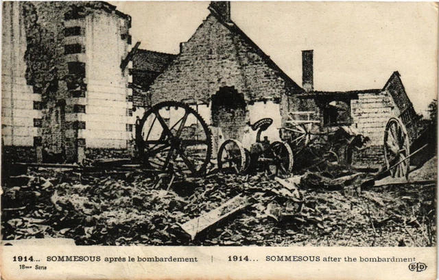CPA Militaire, Sommesous apres le bombardement (277761)