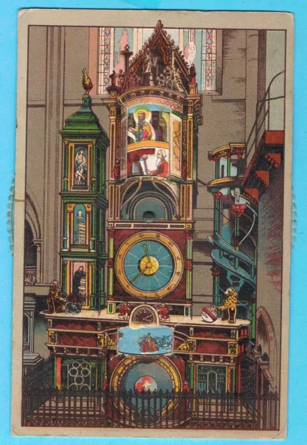 K0557 - Old Strasbourg Cathedral Clock System Postcard