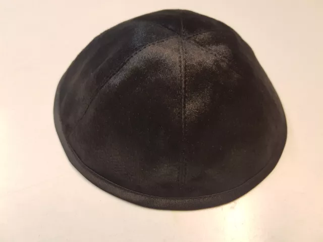 1x kippah, jarmulke, kippah, kipa velluto nero, 6 pezzi, 16-17 cm