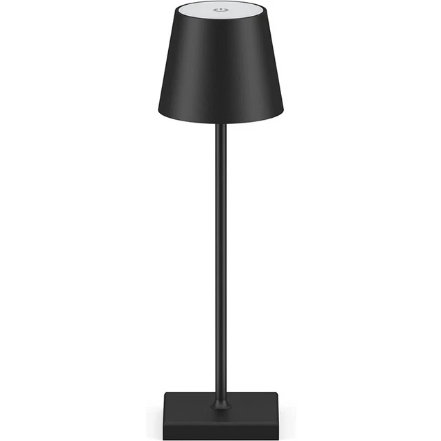 Lampada Da Tavolo In Alluminio Ricaricabile Casa Bar Ristorante 3 Colori Nero