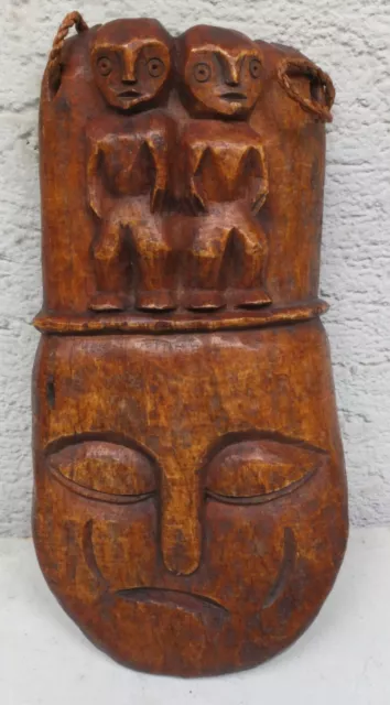 Vintage 1960s, African mask, bone, handmade, 26 cm, possibly bought in Rwanda