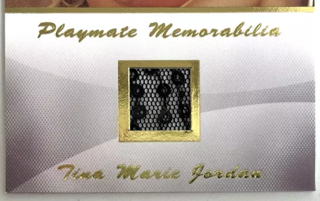 Playboy Authentic Memorabilia Card ~ TINA MARIE JORDAN (March '02) ~ POTM Swatch