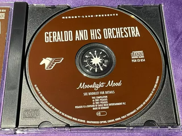 Geraldo & His Orchestra - Moonlight Mood - CD Album - 2001 Pegasus - NEW 3