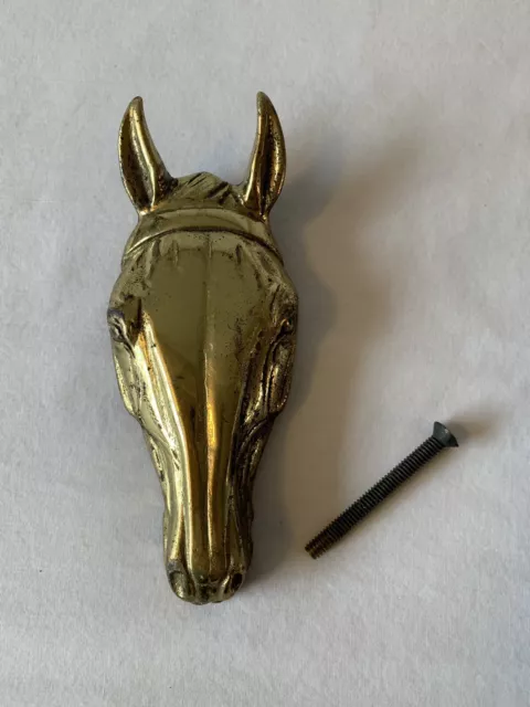 Solid Brass Horse Head Door Knocker 1949 VA Metalcrafters with Brass Screw