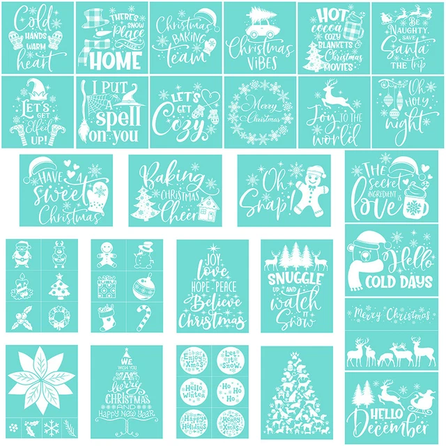 Plantilla de serigrafía de Navidad transferencia de alce moho bolsa madera hágalo usted mismo camiseta decoración