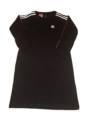 Excellent Condition Girls Black Adidas Long Sleeves Dress Size XS, Around Age 10