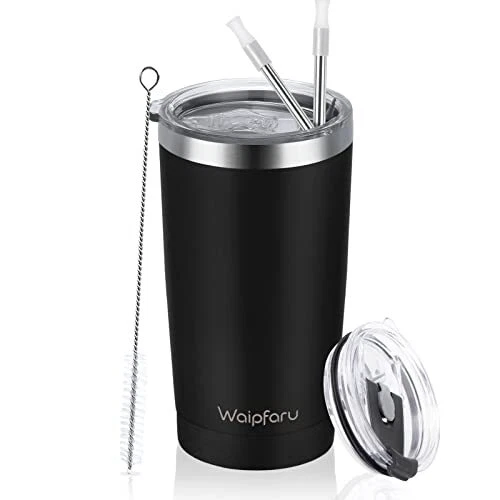 Waipfaru 20 oz Tumbler Insulated Tumblers with Lid and Straw Double Wall Du