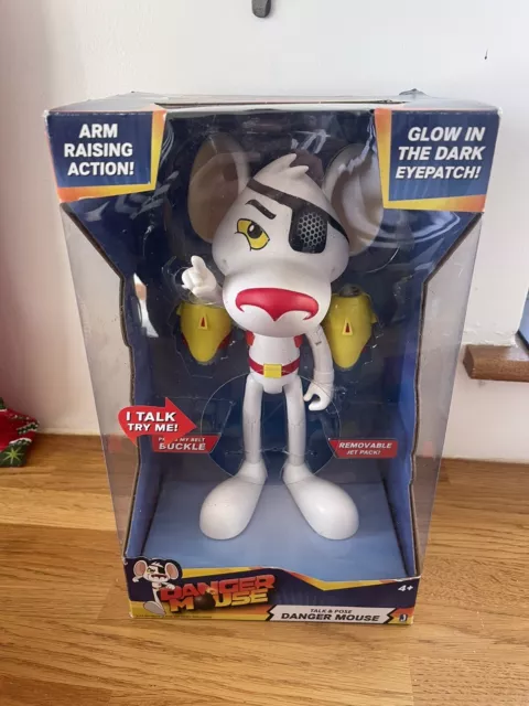 Danger Mouse 10 Inch Tall Electronic Figure With Rocket Pack Rare Boxed