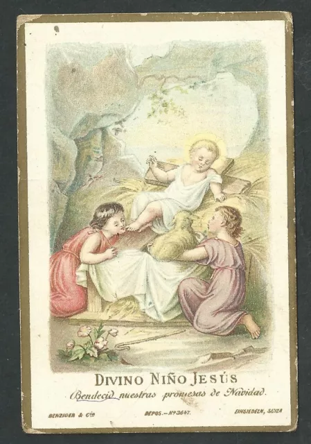 Estampa antigua de Jesus Bambino andachtsbild santino holy card image pieuse