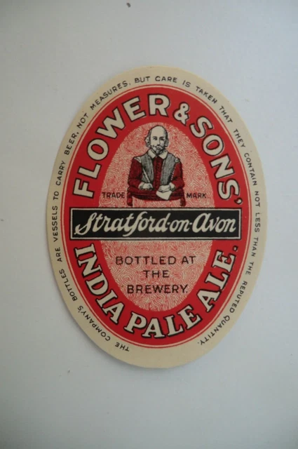 Flowers Stratford On Avon India Pale Ale Brewery Beer Bottle Label