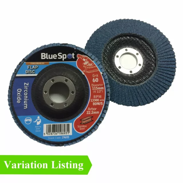 60 Grit Flap Wheel Zirconium Oxide Sanding Discs 115mm Angle Grinder 4½ Inch