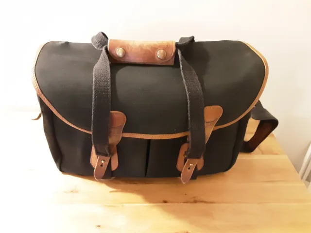 Billingham 445 Camera Bag - Black Canvas / Tan Leather