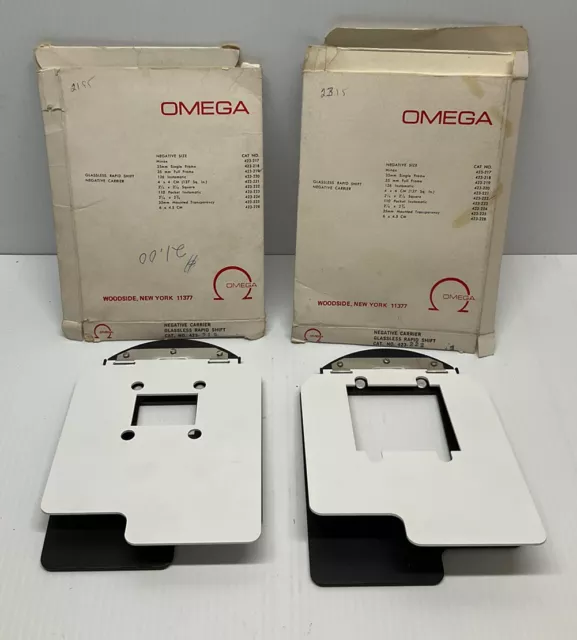 Lote de 2 portadores Omega negativos 2 1/4 x 2 1/4 CAT NO. 423-219 y 423-222