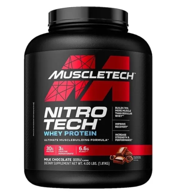 Muscletech Nitro Tech Muscle Whey Protein  1.81Kg Milk Chocolate Fresh Stock