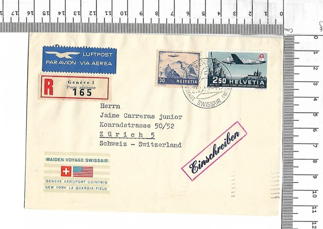 2.v.47 Maiden Voyage Swissair Switzerland Geneve USA Washington DC 1947 ; 61693