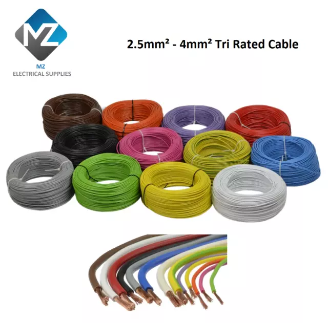 2.5mm 4mm Tri Rated Cable Automotive Panel Electrical Wire Loom All Colours